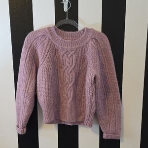 Astr Lilac Cable Knit Sweater